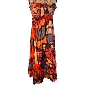 COLORFUL Printed Tube Top Summer Dress